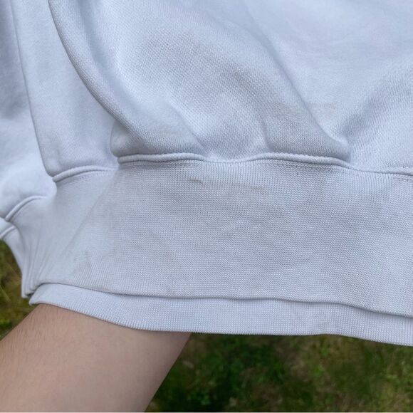 Nike White Sweatshirt Hood and Ribbed Cuffs Large - Small Stains - Picture 5 of 6